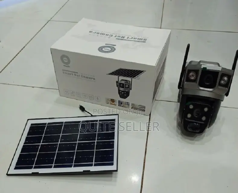 V380 Pro Dual Lens Ai Solar Camera With High-Capacity Battery Backup