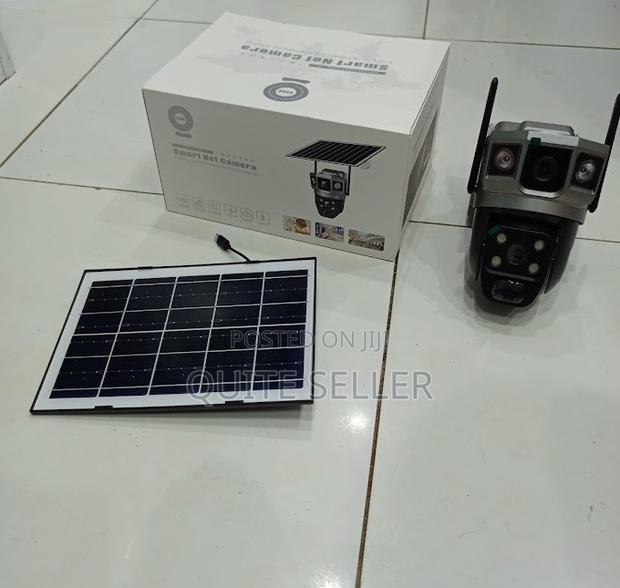 V380 Pro Dual Lens Ai Solar Camera Solar CCTV -Full-Color Night Vision