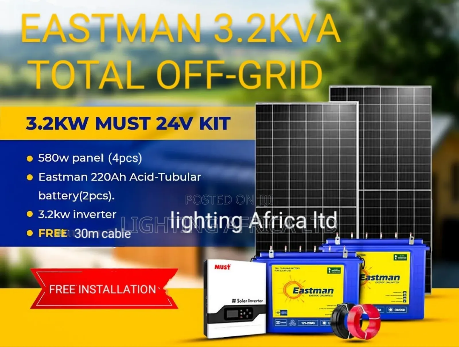 Free Installation Home Power 3.2kva Must Off-Grid Solar Home System
