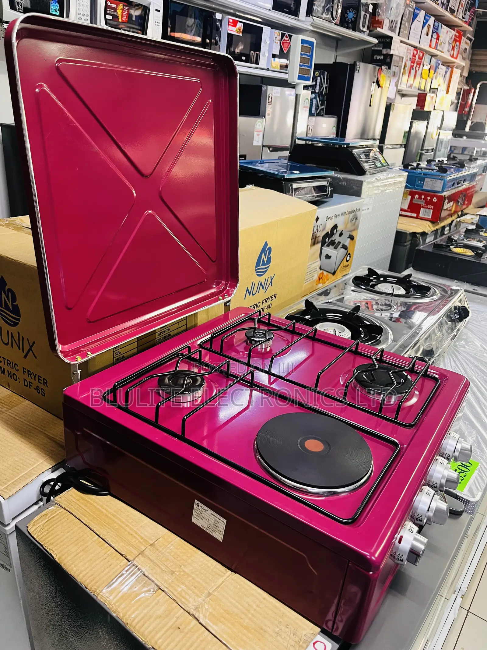 Nunix Tabletop 3 Gas Burner + 1 Electric Plate