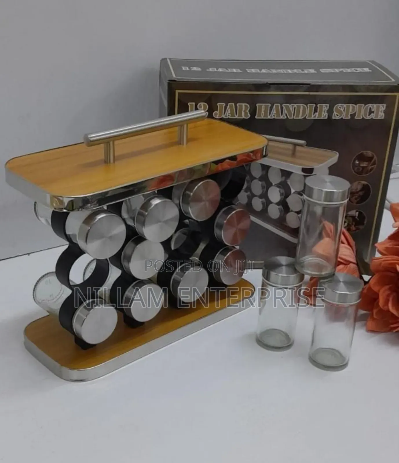 Oval-Shaped 12 In1 Kitchen Spice Rack Set