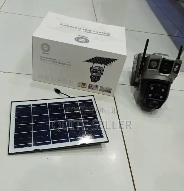 V380 Pro Dual Lens Ai Solar Camera + Lighting With 100% Wireless Power