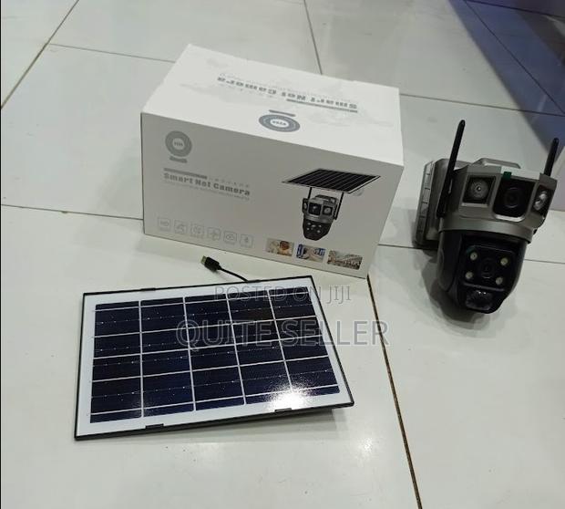 V380 Pro Dual Lens Ai Solar Camera + Lighting –Solar Security Camera - main view
