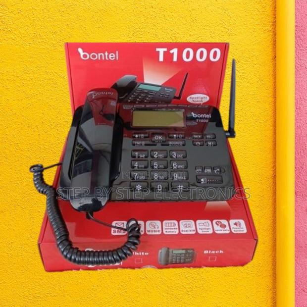 Affordable Dual Sim GSM Desk Phone Bontel T1000 With Clear LCD Screen