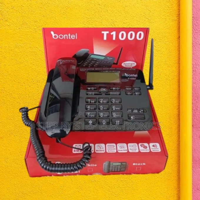 Affordable Dual Sim GSM Desk Phone Bontel T1000 With Clear LCD Screen