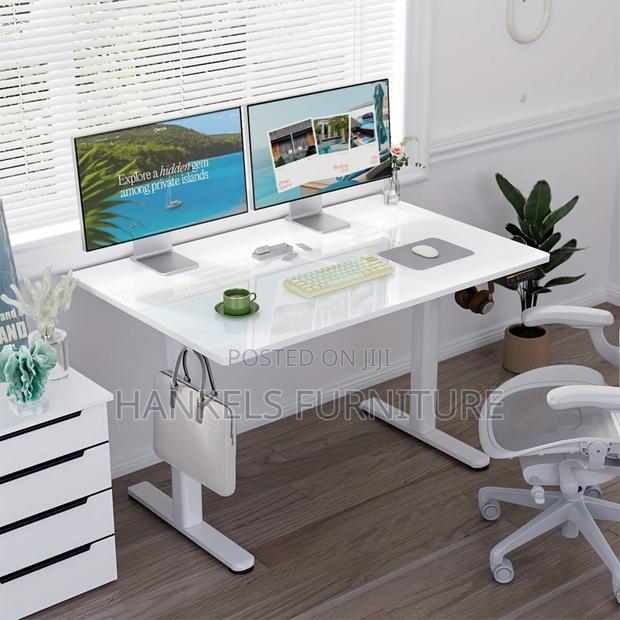 White Electric Adjustable Desk White Electric Adjustable Desk