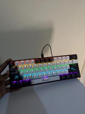 60% 61 Keys Red Switch Mechanical Gaming Keyboard Black and White