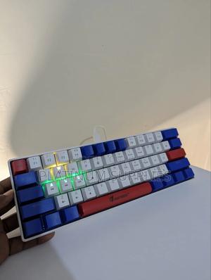 61 Keys Red Switch Mechanical Gaming Keyboard Blue and White Keycaps