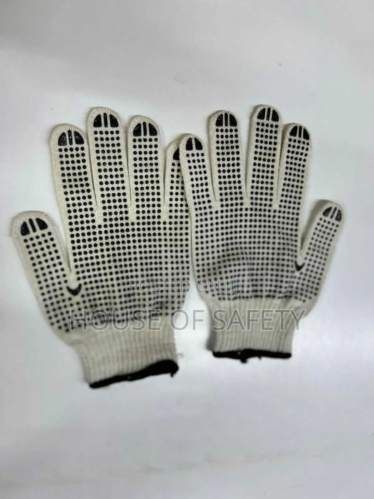 White Potted Cotton Gloves