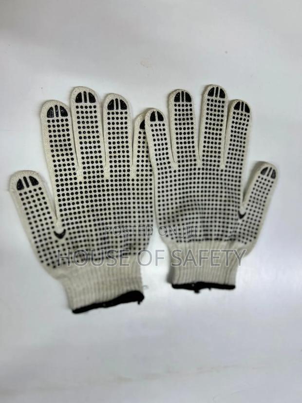 White Potted Cotton Gloves