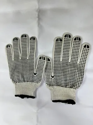 White Potted Cotton Gloves