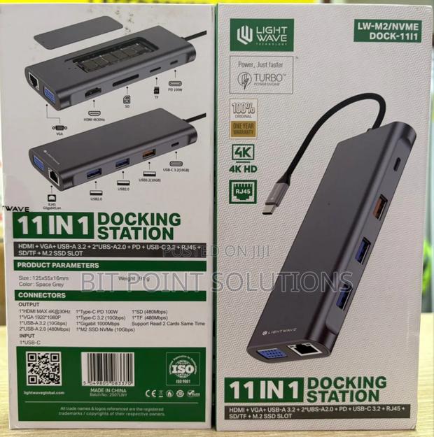 Light Wave 11 in 1 Docking Station With Nvme Enclosure Lw-M2/Nvme 11i1