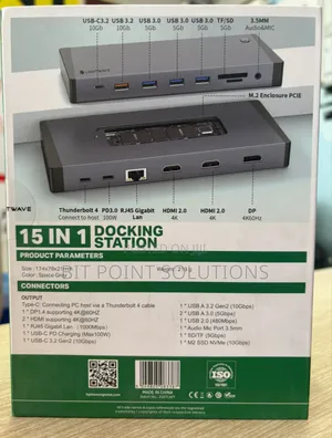 Light Wave 15 in 1 Docking Station With Thunder Bolt 4 (Lw-M2/Nvme-Doc