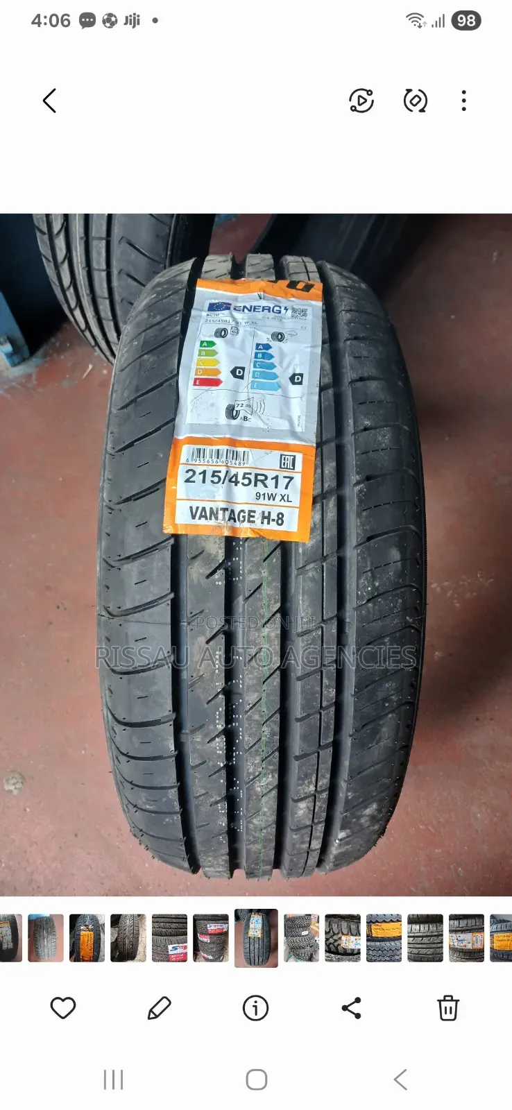 215/45 R 17 Vintage Boto Tyres.