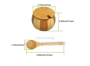 320ml Bamboo Sugar Dish With Bamboo Teaspoon