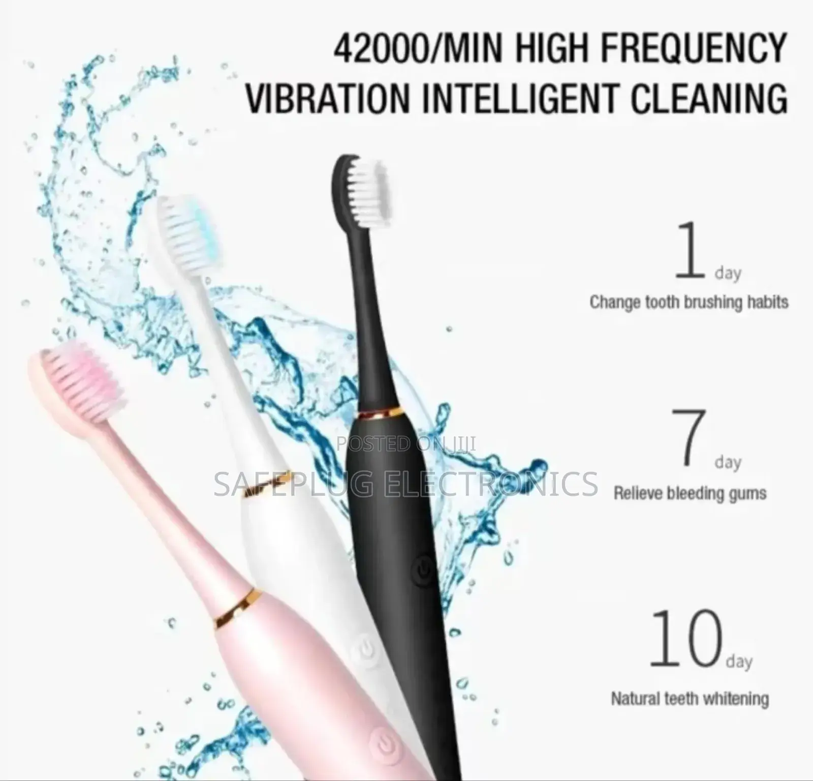 Sonic Electric Toothbrush With 3 Heads