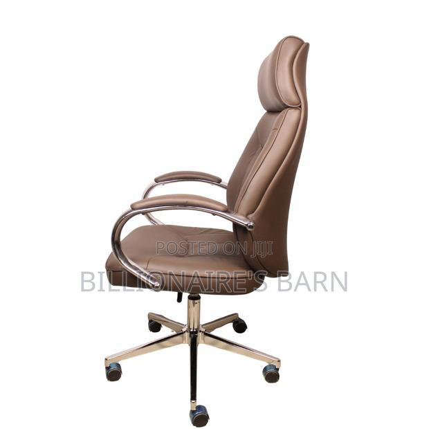 Brown Executive Leather Office Chair( High Back, Chrome Base) - thumbnail 3
