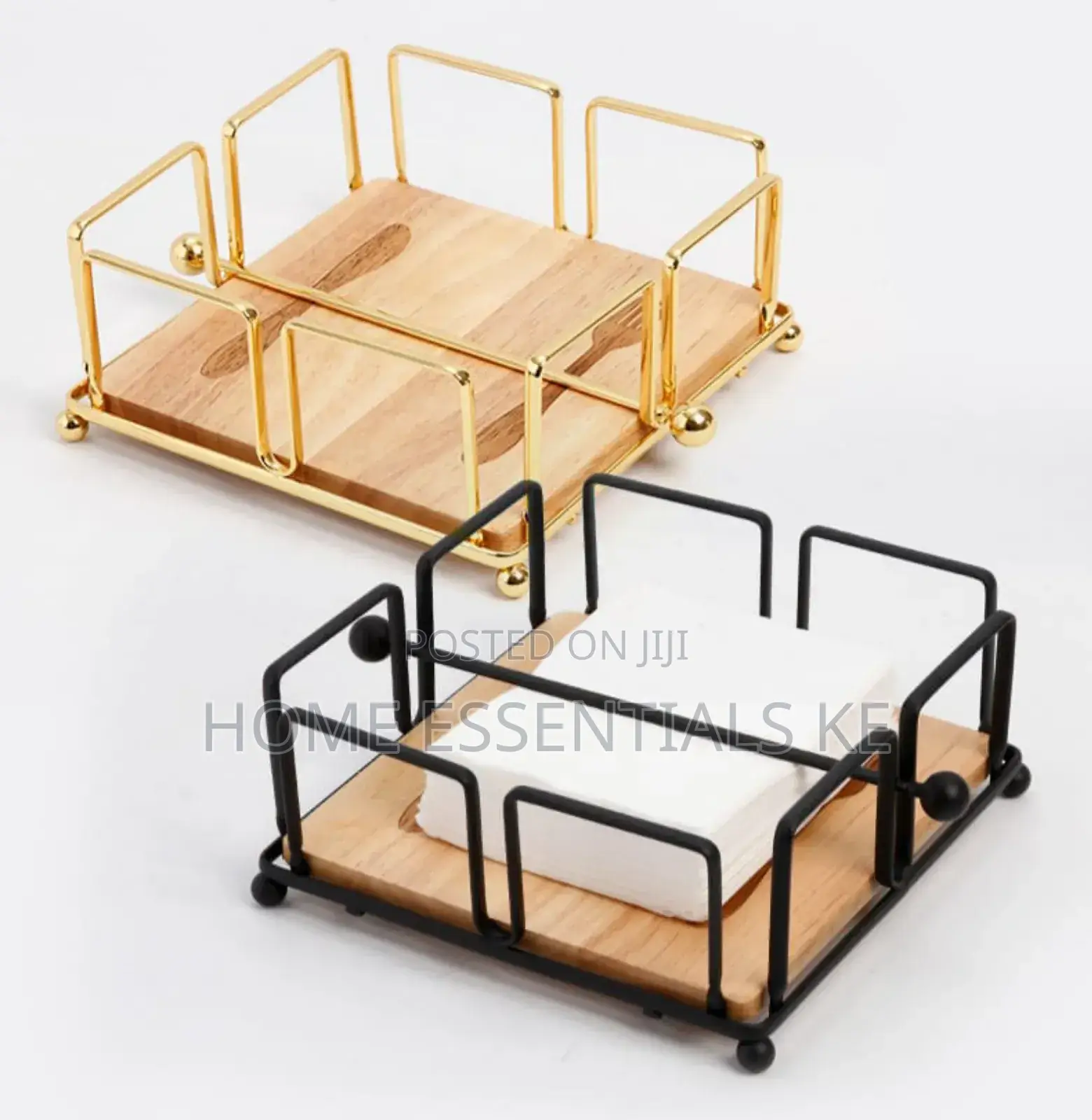 *Luxury Metallic Serviette Holder, With Bamboo Napkin Holder*
Gold