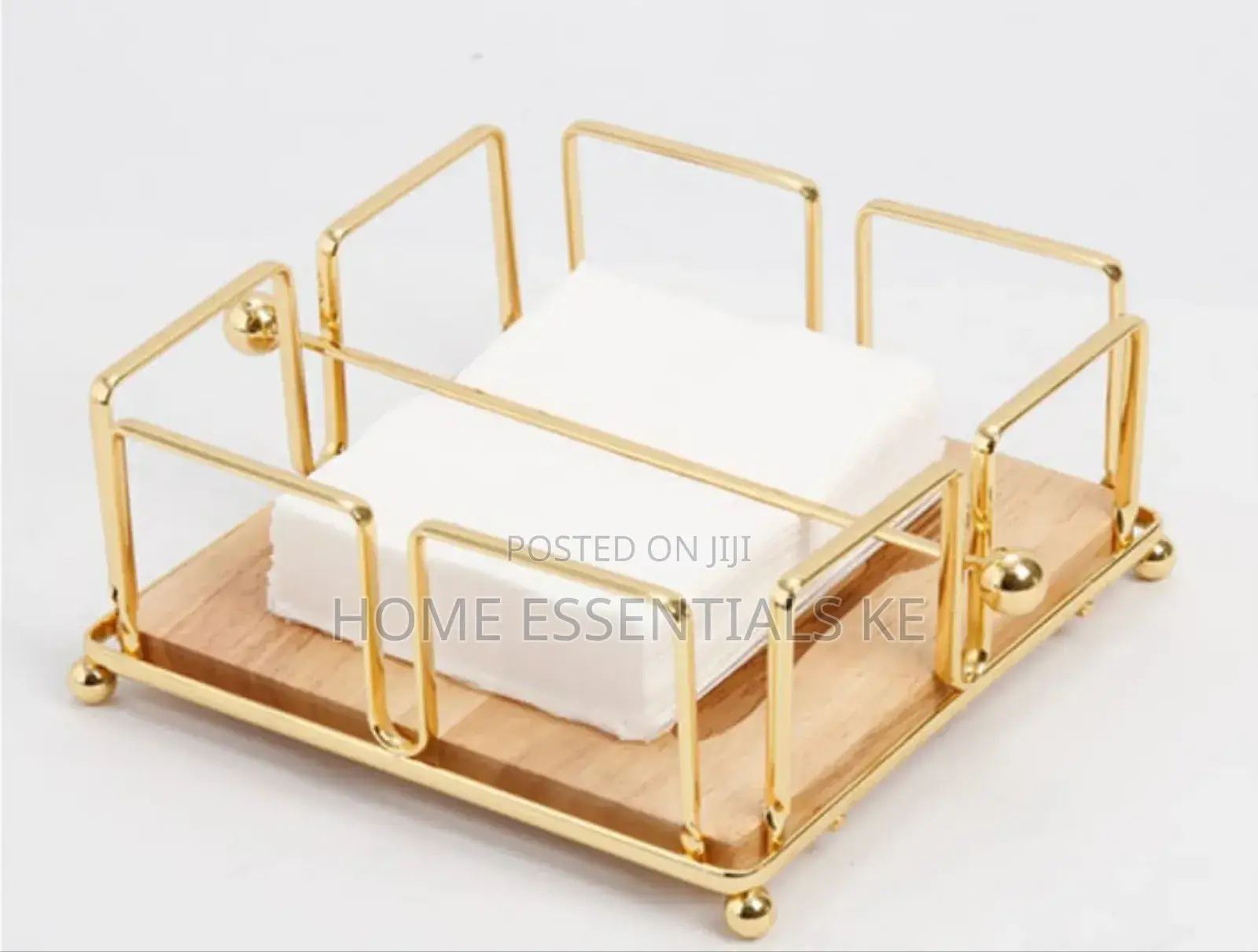 *Luxury Metallic Serviette Holder, With Bamboo Napkin Holder*
Gold