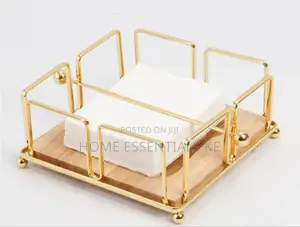 *Luxury Metallic Serviette Holder, With Bamboo Napkin Holder*
Gold