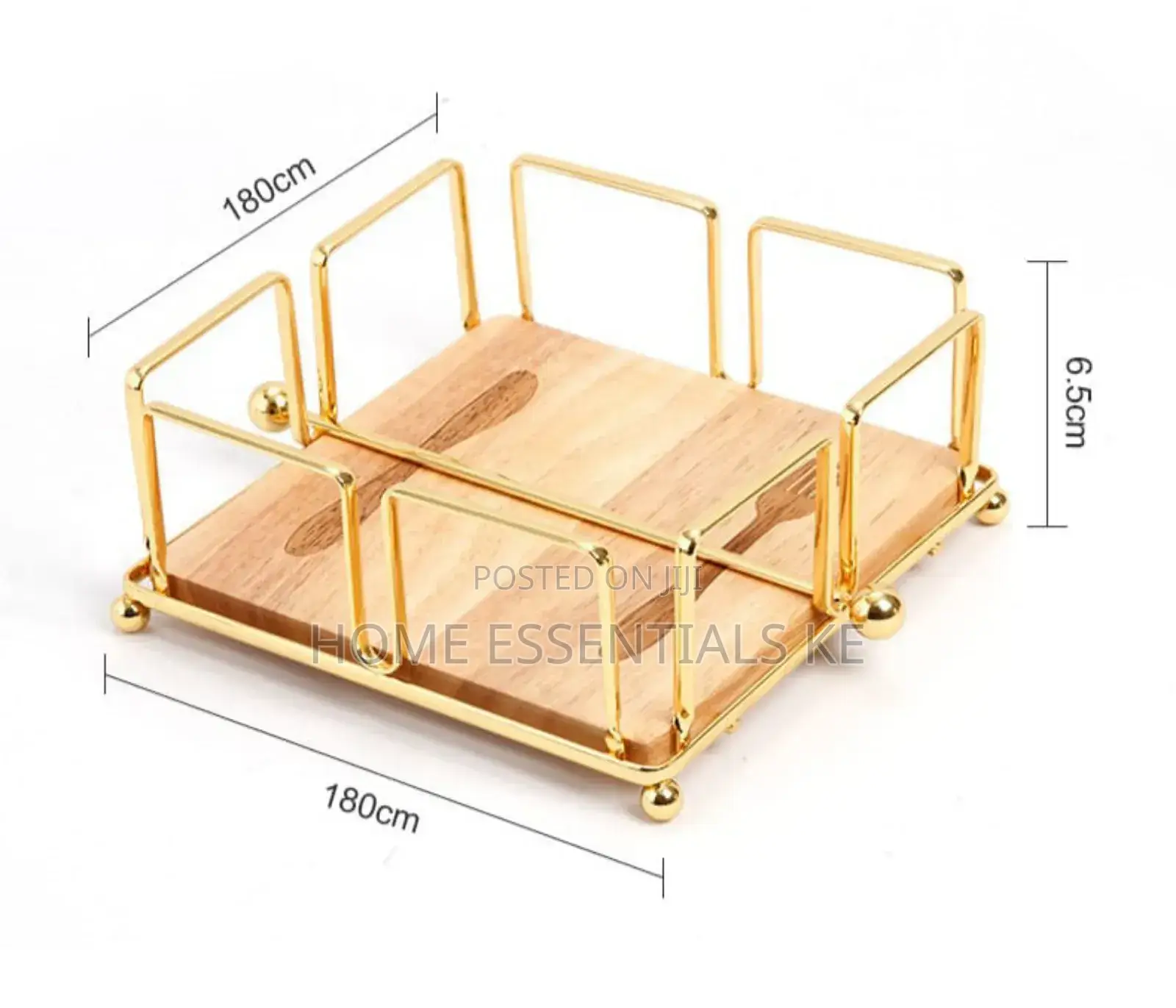 *Luxury Metallic Serviette Holder, With Bamboo Napkin Holder*
Gold