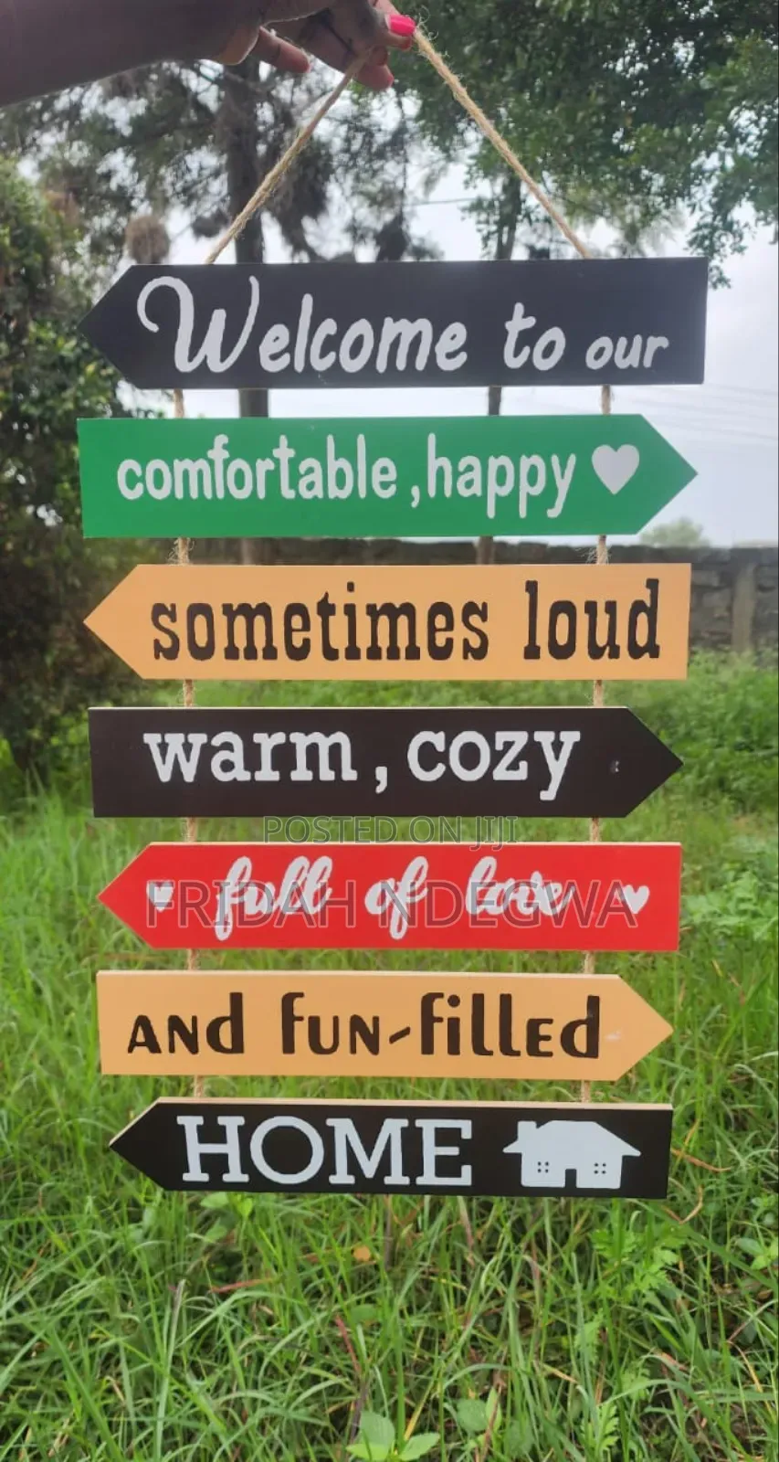 Wooden Wall Hanging  With Welcome Home Message, Also For House Decor