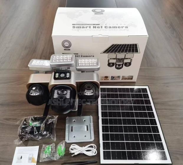 4g Solar 3lens PTZ Camera Full Hd Color Night Vision Security Camera - main view