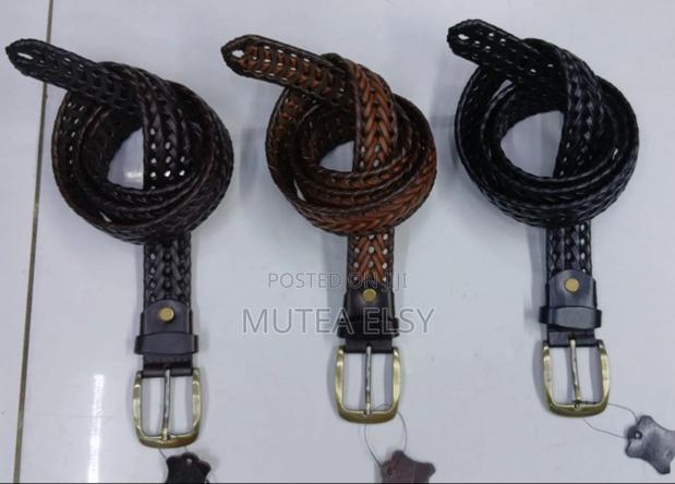 Black,Brawn Coffee Brawn Pin Buckle Split Leather Belts - main view