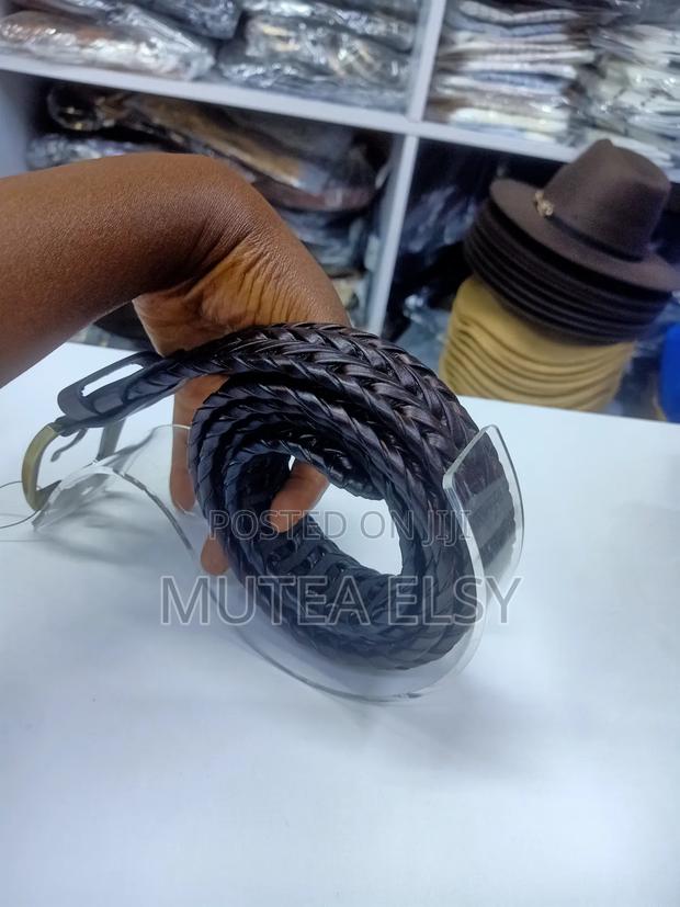 Black,Brawn Coffee Brawn Pin Buckle Split Leather Belts - thumbnail 2