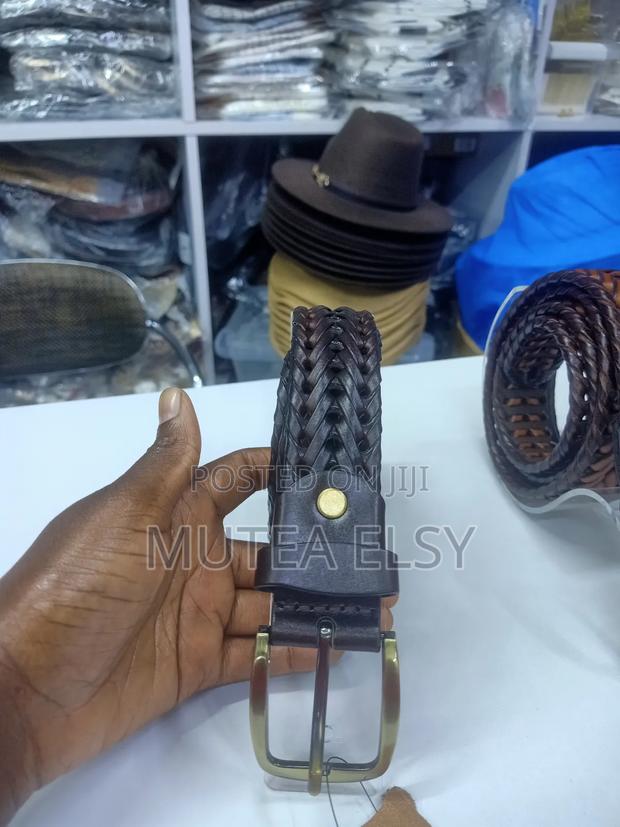 Black,Brawn Coffee Brawn Pin Buckle Split Leather Belts - thumbnail 4