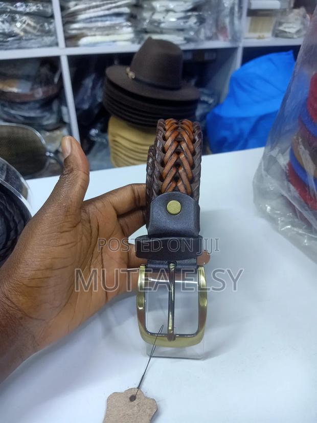 Black,Brawn Coffee Brawn Pin Buckle Split Leather Belts - thumbnail 5