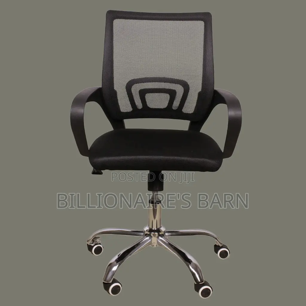 Secretarial Mesh Chair: Ergonomic Fabric Seating With Lumbar Support