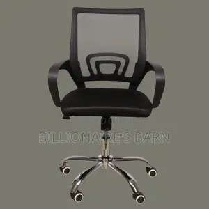Secretarial Mesh Chair: Ergonomic Fabric Seating With Lumbar Support