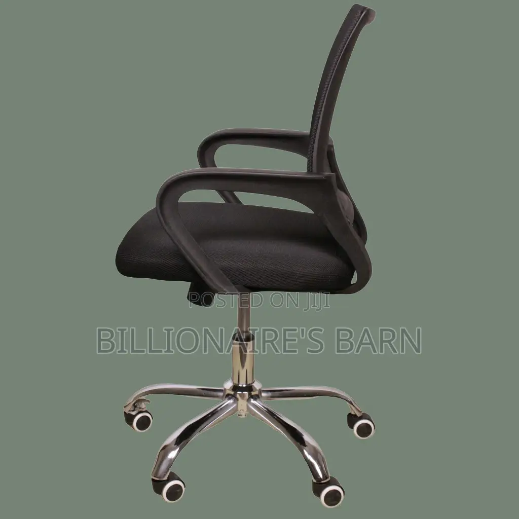 Secretarial Mesh Chair: Ergonomic Fabric Seating With Lumbar Support
