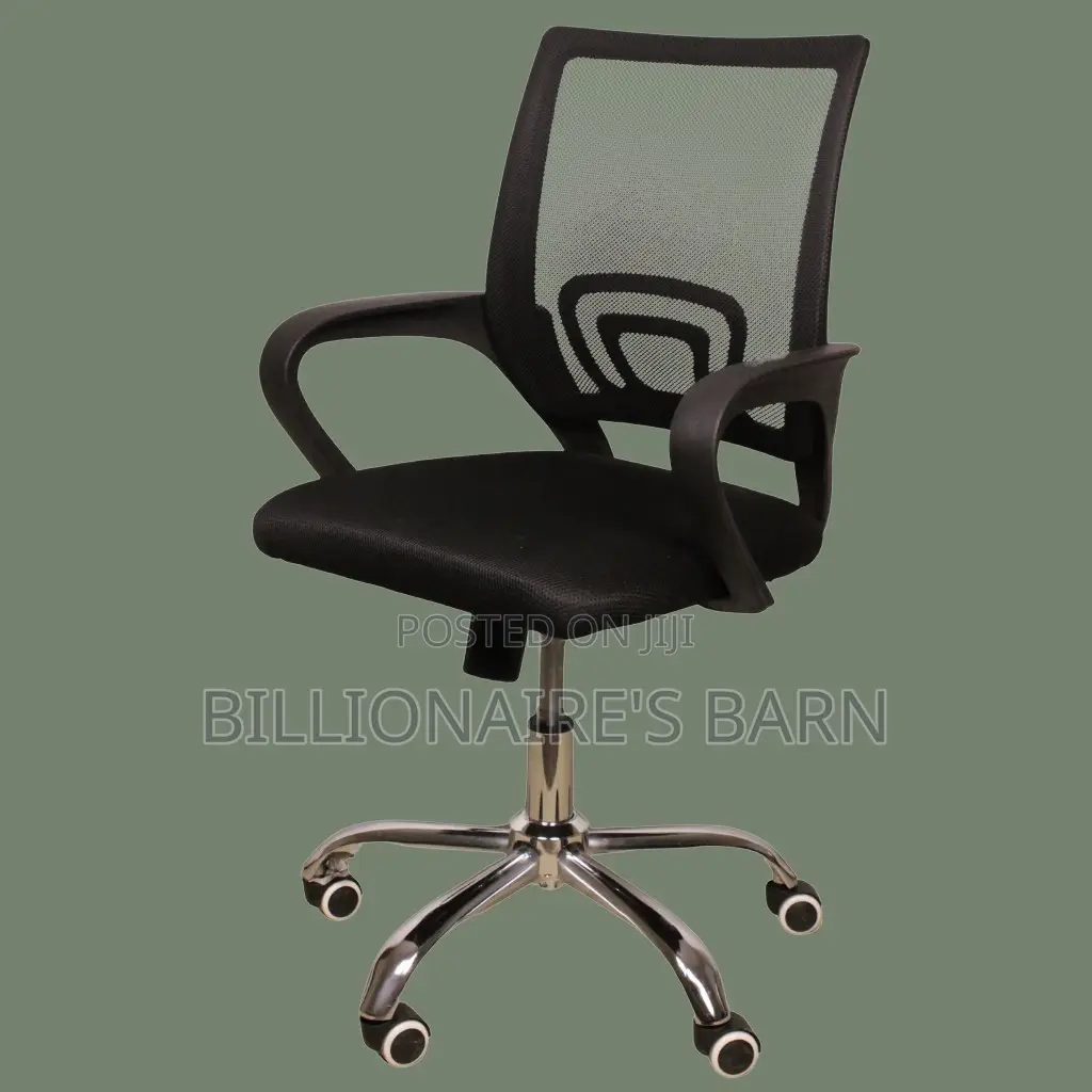 Secretarial Mesh Chair: Ergonomic Fabric Seating With Lumbar Support