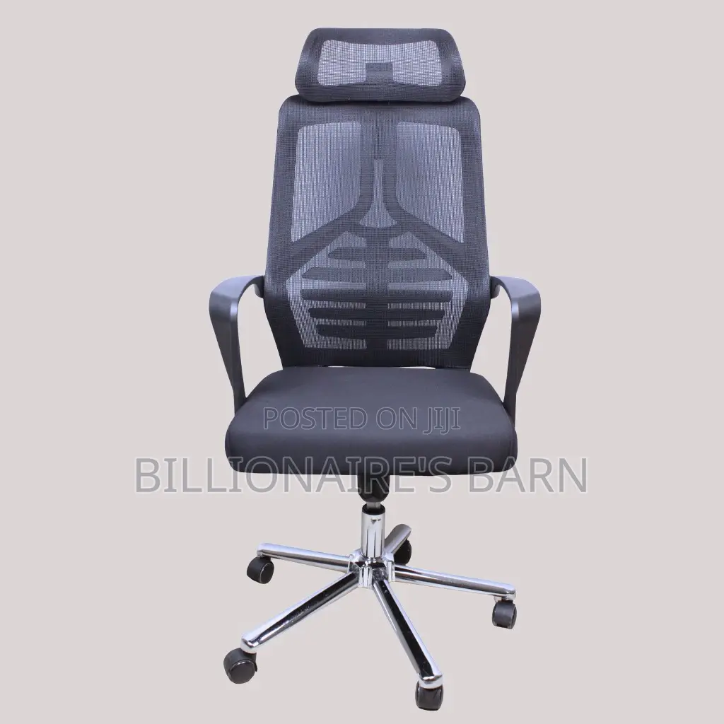 Breathable High Back Mesh Chair Featuring Headrest and Lumbar Support