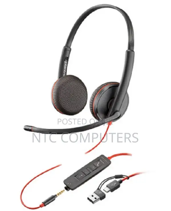 Poly Blackwire 5220 Stereo Usb-C Headset +3.5mm Plug +Usb-C/a Adapter