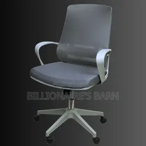 Mid-Back Grey Mesh Chair – Ergonomic Comfort With Lumbar Support