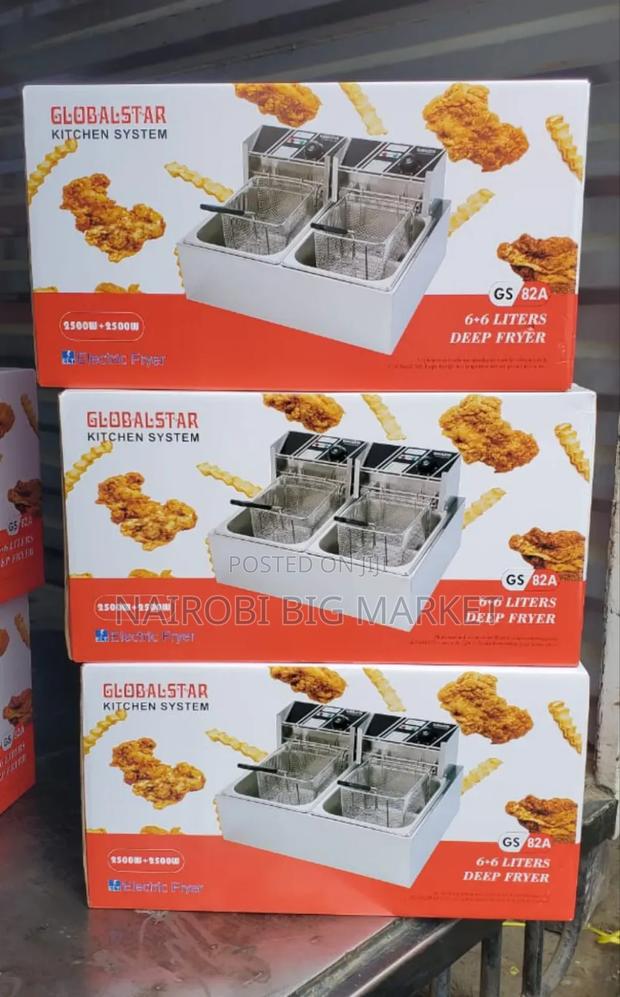 Globalstar Double Tank 6+6lt Stainless Steel Double Deep Fryer