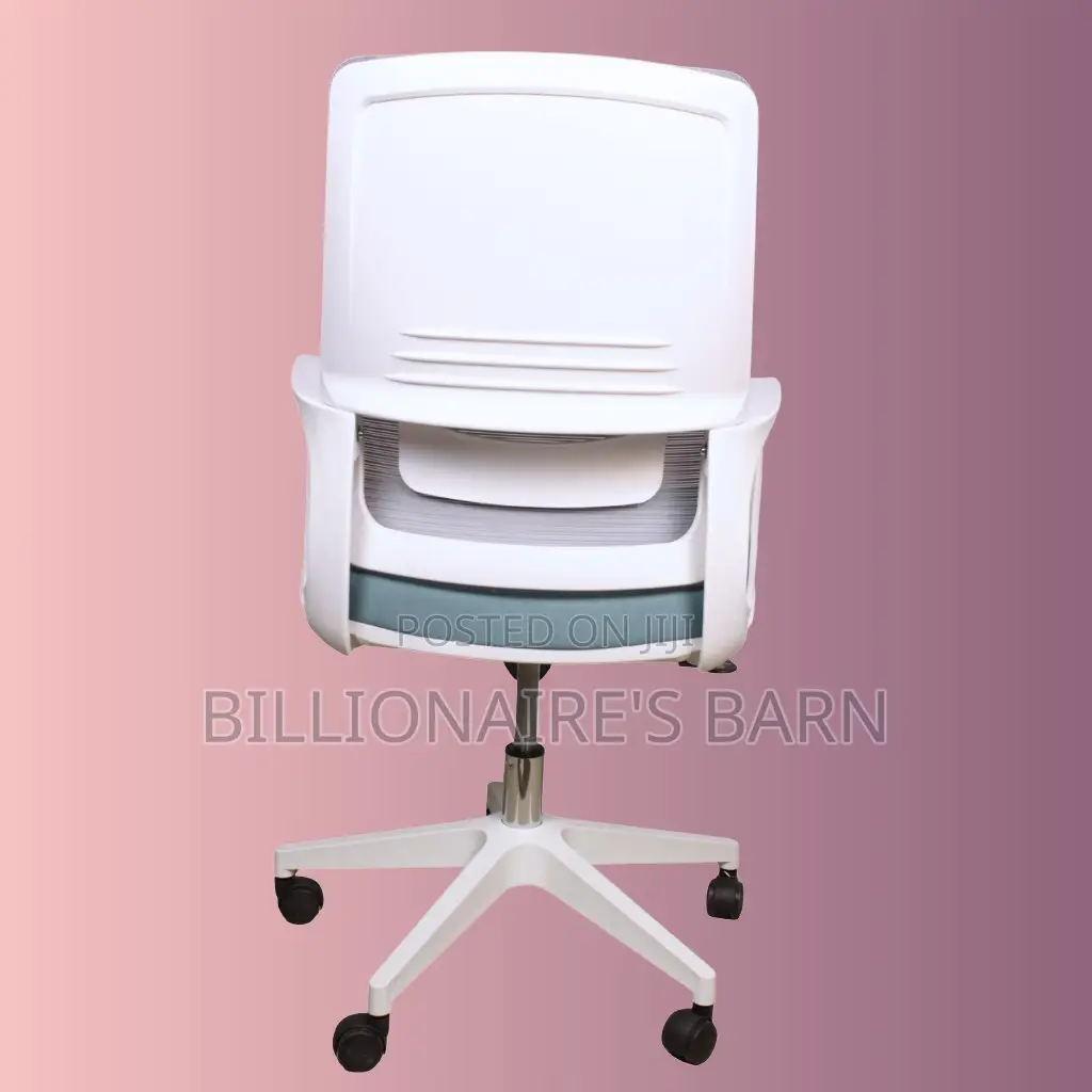 Ergonomic, White Mesh Chair, With Lumbar Support Breathable Back.