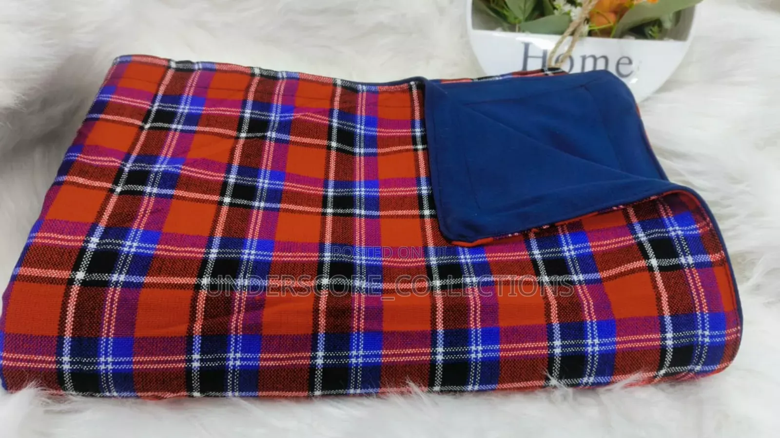 Red Checked Masai Fleece Blankets