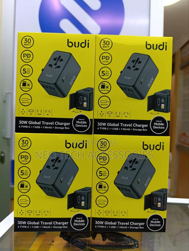Budi 30w Global Travel Charger(5-in-1 Charging Hub)