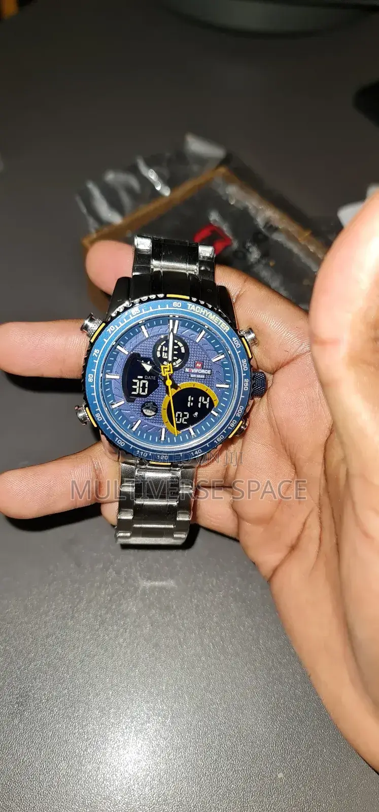 Naviforce Silver Steel Analog Digital Men Water Resist Quartz Watch