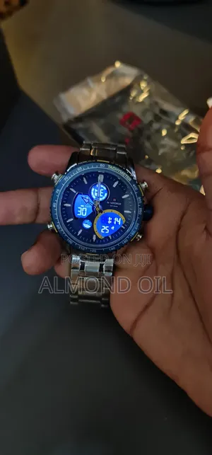Naviforce Silver Steel Analog Digital Men Water Resist Quartz Watch