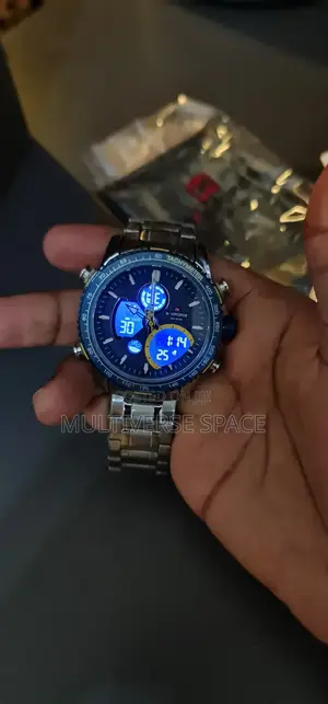 Naviforce Silver Steel Analog Digital Men Water Resist Quartz Watch