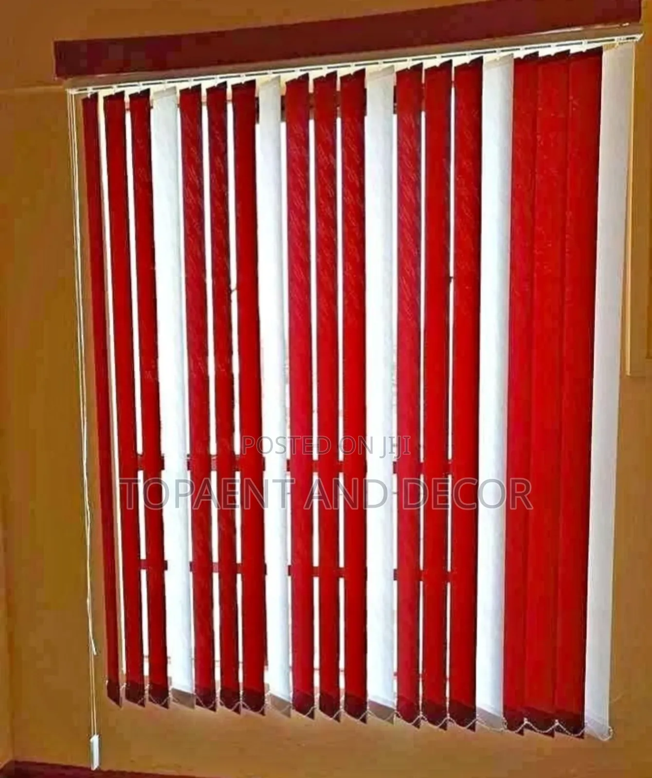 Mix Red and White Simple and Modern Vertical Window Blinds Designs