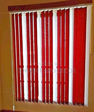 Mix Red and White Simple and Modern Vertical Window Blinds Designs