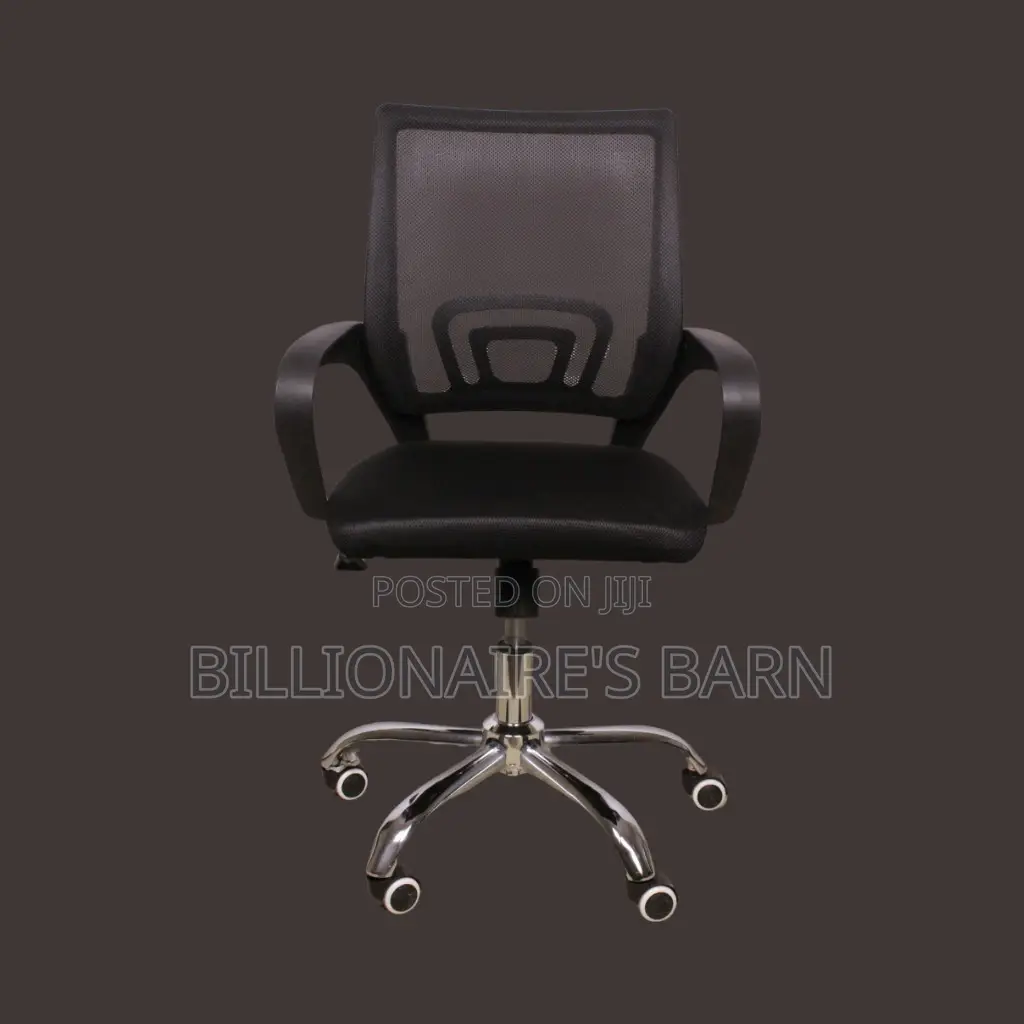 Secretarial Mesh Office Chair, With Cushioned Fabric Seating