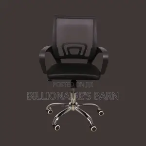 Secretarial Mesh Office Chair, With Cushioned Fabric Seating