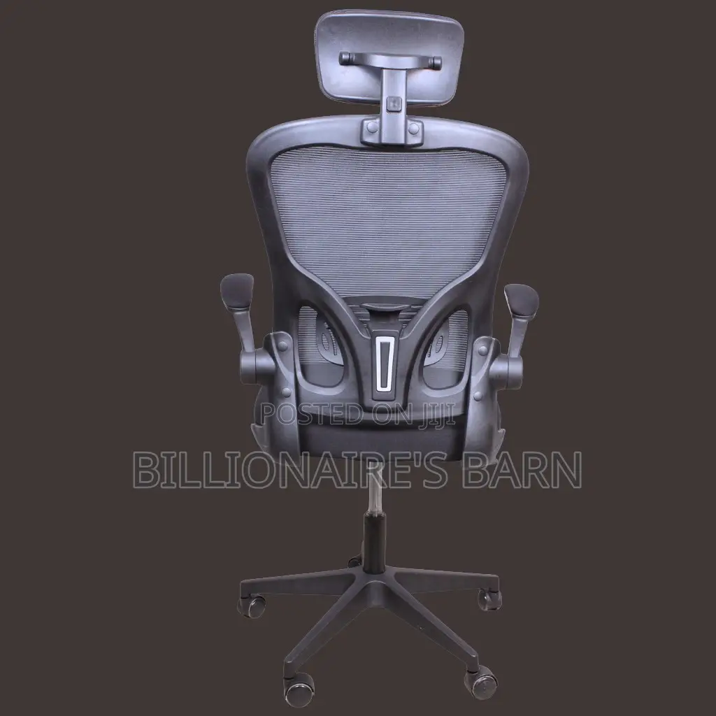 Adjustable Grey Office Chair With Flip-Up Arms,